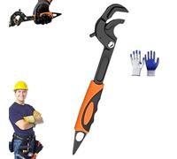2-Piece Universal Pipe Wrench Set, Self Adjusting Pipe Wrench, 10" & 15" Heavy Duty Grip for Plumbing & Auto Repair, 14-60mm Jaw, Anti-Slip Teeth, for Nuts, Pipes, Fixtures (S: 14-30mm)