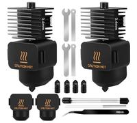 2 Pièces 0.4 mm A1/A1 Mini Kit Hotend de Mise à Niveau, Accessoires pour Imprimante 3D, Avec Buse en Acier Trempé de 0,2 mm, Manchon en Silicone, Aiguille de Nettoyage, Clé, Pince à épiler