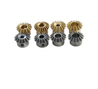 2 pièces 1:1 engrenage conique 0,8 M 15T 3 4 5 6 mm 6,35 mm diamètre du trou d'alésage M3 vis de calage engrenage conique en laiton(6mm natural steel)