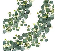 2 Pièces 1.8 Mètres Tissu en Plastique Respectueux de l'Environnement Eucalyptus Artificiel en Dérivation de Couronne étanche et Ultraviolette Décoration Maison de Maison diy Plantes Vertes Simulées