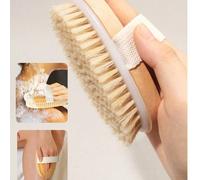 2 pièces/1 pièce Brosse de douche en bois antidérapante avec poils naturels - Brosse de douche ovale douce, convient pour le brossage à sec du corps, le brossage humide, le dos, pour un nettoyage en p