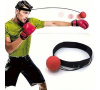 2 pièces/1 pièce Ensemble de balle de boxe pour débutants, balle de réflexe de boxe avec bandeau et bandage de boxe, équipement de fitness, pour l'entraînement de la vitesse, de la concentration, de l