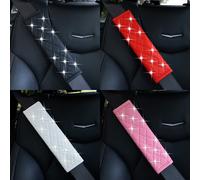 2 pièces/1 pièce Housse de protection d'épaule de ceinture de intérieure de voiture, Housse de protection d'épaule artificiel avec diamants artificiels, Universelle toutes saisons Taille UniquePolyest