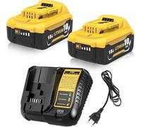 2 pièces 10,0 Ah de Rechange Batterie pour Dewalt 18V DCB184 DCB180 DCB181 DCB182 DCB200 DCB201 DCB204 + 10,8~20 V 3 A DCB107 pour Dewalt Chargeur avec Affichage LED