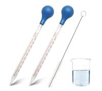 2 Pièces 10 ml Pipette Graduée en Verre Pipette Dropper avec Brosse Nettoyage Compte-Gouttes Réutilisable Pipette Compte Goutte pour laboratoire,médecine,alimentation,recherche et enseignement