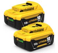 2 pièces 10000mAh de Rechange pour Dewalt Batterie 18V 10,0Ah pour Dewalt Batterie DCB184 DCB180 DCB181 DCB182 DCB200 DCB201 DCB204 avec Affichage LED (Jaune Noir)
