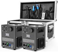 2 Pièces 1000W Machines Pyrotechniques avec Flightcase, d-mx512 & Télécommande sans fil Machine à Étincelles Froides Zéro Pollution pour Mariage Fête Scène Noël Halloween