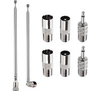 2 Pièces 100Cm 7-Section Antenne Télescopique Fm 75 Ohm, Fm Antenne Radio Antenne Chaine Hifi Pour Mini-Récepteur, Récepteur Dab Am Fm 75 Ohm, Compatible Avec Denon, Roberts, Marantz, Yamaha