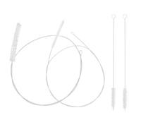 2 pièces 100cm Brosse de Tuyau, Brosse de Nettoyage de Paille, Longue Brosse de Tube de Lait en Nylon, avec 2 pièces 24cm Brosse de Paille, pour pailles, tuyaux, théières, Machines à café (Blanc)