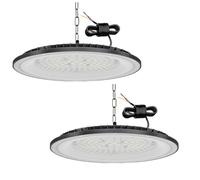 2 Pièces 100W UFO Projecteur LED Industriel,10000LM UFO Plafonnier LED Garage IP66 Blanc Froid 6500K Spot High Bay Light Hall Lampe pour Entrepôt, Atelier, Sous-sol, Usine
