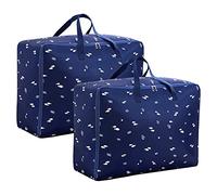 2 Pièces 105L Sac Rangement Vetement, Grand Housse de Rangement, étanche Sac de Rangement sous Lit pour Couette Oreillers Jouets Vestes Literie