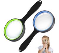 2 Pièces 10x Haute Définition Loupe Enfant | 75 mm Loupe à Main Antidérapante et Incassable pour Observation d’Insectes et Lecture aux Personnes Âgées
