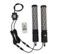 2 Pièces 12-24 V RVB LED Fouet Lumière Étanche App Télécommande 300 Modèles 366 Modes Antenne Fouet de Chasse pour UTV ATV Hors Route Camion de Sable Bateau (1FT)