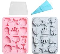 2 pièces 12 cavités, Moule à couronne Et à médaille, Moule à fondant, Artisanat du sucre, Pâte de caoutchouc, Gâteau, Cupcake, Outil de décoration, Moule en argile polymère époxyde