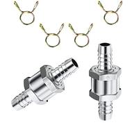 2 Pièces 12 mm Valve de Carburant en Aluminium, Clapet Anti-Retour, D'aluminium Carburant Non Retour, Valve De Contrôle De Carburant, pour Essence Diesel Auto Carburateur Systèmes Basse Pression