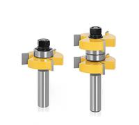 2 pièces 12mm 1/2 ''tige mèche de toupie langue et rainure mèches 1-1/2 fraise pour mèches de toupie à bois