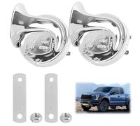 2 Pièces 12V 300DB Snail Air Horn, Cornes de Train Super Bruyant, Corne à Escargot, Klaxon Voiture, Claxon à Air Compressé Étanche pour Voiture, Moto, Camion et Bateau, Horn Électrique, Argent