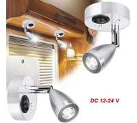 2 pièces 12V LED Spot Lampe Projecteur Plafonnier avec interrupteur Applique murale pour camping-car Caravane Bateau Camper Camping-car, Blanc froid