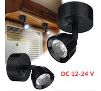 2 pièces 12V LED Spot lampe spot noir spot de plafond avec interrupteur spot mural pour camping-car caravane bateau caravane camper camping-car, blanc froid