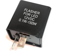 2 Pièces 12V Relais Clignotant Led Moto, 2 Broches Clignotant Relais Réglable 0.1W-150W, Centrale Clignotant LED pour Moto, Boîtier Ignifuge