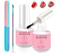 2 Pièces 15 ml Dissolvant Vernis Semi Permanent, Remover Vernis Semi Ppermanent, Magic Remover Avec Limes à Ongles et Grattoir, Vernis Remover 3-5 Minutes, Rose foncé