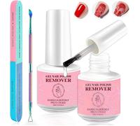 2 Pièces 15 Ml Dissolvant Vernis Semi Permanent, Remover Vernis Semi Ppermanent, Magic Remover Avec Limes À Ongles Et Gratto[YG1863]