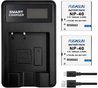 2 Pièces 1500 mAh NP-40 NP40 Batterie avec NP-40 NP40 Chargeur de Batterie pour Casio EX-Z1000 EX-Z1050 EX-Z1080 EX-Z1200 EX-Z700 EX-Z750 EX-Z850 EX-FC100 FC150 FC160S Z400