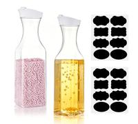 2 Pièces 1500 ml Boîte de rangement,avec 8 étiquettes | Fermeture Étanche, Étiquette Claire, Réutilisable, Convient pour la Lessive et l'Adoucissant