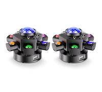 2 Pièces 150W Scène Lyre LED, 6 LED 4-en-1 d-mx512 Faisceau Stroboscopique RGBW Mélange de Couleurs Ciel Etoilé & Effets Boule Magique X-axis 540° avec Télécommande pour Mariage Fête Théâtre DJ