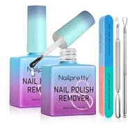 2 Pièces 15ml Dissolvant Vernis Semi Permanent, kit Ongle Dissolvant Vernis, 2 Grattoir à Cuticules et Lime à Ongles, 3-5 minutes Enlever Rapide des Gel Nail Polish, Pour les amateurs de manucure