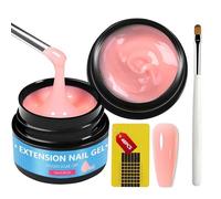 2 Pièces 15ml Gel Construction Ongle UV, Nail Extension Gel et Modelage, Set de gel UV pour la structure des ongles Protéger les Ongles Cassés Manucure de Réparation, Rose