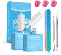 2 Pièces 15ml Gel Nail Polish Remover,Gel Nail Polish Remover,Avec Limes À Ongles Et Grattoir À Cuticules,3 À 5 Minutes Enlève Rapidement Et Facilement Le Vernis À Ongles