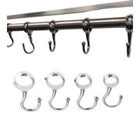 2 pièces 16/19/22/25mm garde-robe salle de bains suspendu Tube tige crochets cuisine Pan crochet salle de bain crochet cintre for serviette vêtements(22mm)