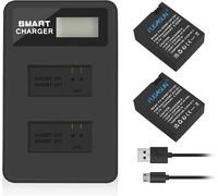 2 pièces 1600mAh pour Batterie de caméra GoPro AHDBT-201/301 avec Double Chargeur de Batterie pour Batterie Gopro Hero 3 3+ AHDBT-301, AHDBT-201