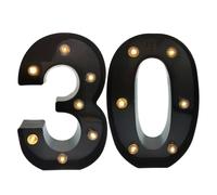2 pièces 18 21st 30th 40th 50th 60th noir numéro LED chaîne veilleuse lampe joyeux adulte anniversaire fête décoration 17