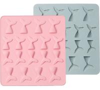 2 pièces 18 creux queue de sirène moules en silicone, moules sirènes Pour chocolat, fondant, décoration de gâteaux, cupcake topper, résine, savon, bonbons, pâte de gomme