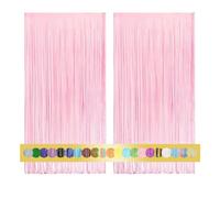 2 Pièces 1x2,5 m Rideau Métallique de Frange Rose pâle, Décoration en Feuille de Paillettes pour Nouvel An, Anniversaire, Fête de Mariage | Frange pour la décoration