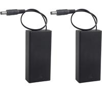 2 Pièces 2 x 3.7V 18650 Support de Batterie avec Couvercle, 18650 x 2 7.4V Boîte de Rangement de Batterie en Plastique avec Interrupteur Marche/Arrêt et Prise CC