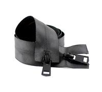 2 pièces 20-150cm 5# fermeture éclair en Nylon étanche Double curseur fermeture éclair Invisible à extrémité ouverte vêtements accessoires de couture, Noir, 80cm