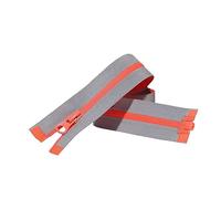 2 pièces 20/80cm 3# fermetures à glissière en Nylon étanche fermeture éclair réfléchissante à extrémité ouverte pour bricolage vêtements tentes couture fermeture éclair, Orange, 80cm