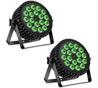 2 pièces 200W LED Par Projecteur, 18 led par projecteur lumière de scène lumière de fête RGBW DMX512 4-en-1 éclairage par lumière disco pour scène DJ Party Show Bar Halloween Noël