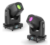 2 pièces 200W Teste Mobili LED Luci da palco, Zoom Elettronico Luci Discoteca 10 Colori e 17 Motivi Effetto di Atomizzazione RGB dmx512 per Palcoscenico Matrimoni DJ Feste e Natale