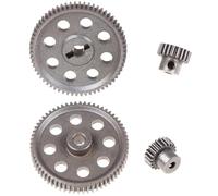 2 Pièces (21t + 64t) 11184 Et 11181 Différentiel en Métal Engrenage Principal 64t Engrenage Moteur 21t Circonférence du Capuchon 1/10 94170 Pièces De Mise À Niveau RC Accessoires RC