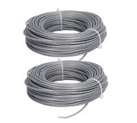 2 PIÈCES 24 m 2,0 mm Cordon de câble pour tondeuse Gris Cordon de bobine de fil de nylon pour coupe-herbe pour BOSCH ART 24 27 30 36