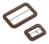2 pièces 25-50 mm intérieur réglable en métal recouvert de cuir Kit de boucles de ceinture, boucles coulissantes de remplacement pour la couture de bricolage, accessoires de fabrication de ceinture