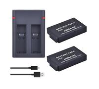 2 Pièces 2720mAh Batterie Accu + Double Chargeur USB avec Port De Type C, Compatible for Gopro Fusion 360 Degrés Caméra ASBBA-001 Batterie