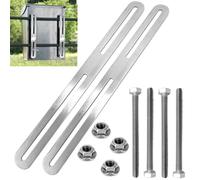 2 Pièces 280x 24 mm Kit de Montage pour boîte aux Lettres de clôture, Montage sur clôture avec boulons M5 et écrous M5, Fixation de boîte aux Lettres sur Portail ou clôture (Argent, 280mm)