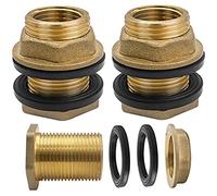 2 Pièces 3/4 Laiton Réservoir D'Eau Tuyau, Raccord Citerne Eau Pluie, Robinets Joints Pouce 3/4, Robinet Cuve Eau De Pluie, Pour Robinets Tonneau De Pluie Citerne à Eau (Extérieur 3/4 Intérieur 1/2).