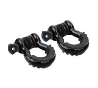 2 pièces 3/4 "manille antirouille WLL 4,75 tonnes crochet de dépanneuse anneau en D barres remorquage for véhicule tout-terrain pour équipements d'extérieur(Black 2pcs)