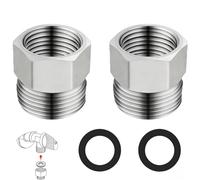 2 pièces 3/8 "femelle BSP à 1/2" BSP mâle forgeage réducteur,Raccord de tuyau de douche rond,Filetage Mâle Femelle avec Joints pour Robinet Machine à Laver Tuyauterie Eau,réducteur d’adaptateur de rac